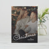 Modern Trendy Kerstmis | Koppel Foto  Feestdagenkaart (Staand voorkant)