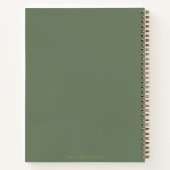 Modern Trendy Khaki Green Blank Recept Journal Notitieboek (Achterkant)