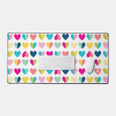 MODERN TRENDY kleurrijk helder hartpatroon Bureaumat (Keyboard & Muis)