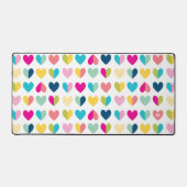 MODERN TRENDY kleurrijk helder hartpatroon Bureaumat (Voorkant)