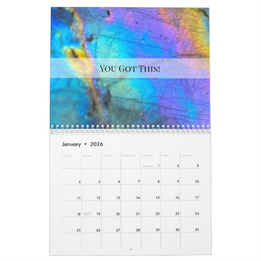 Modern Trendy Kleurrijk Marmer Kalender (Jan 2026)