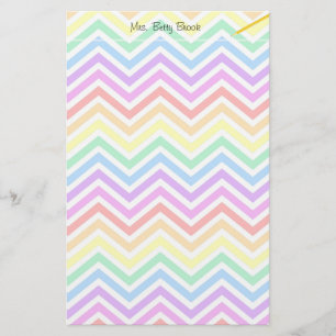 modern, trendy kleurrijke regenboog chevron zigzag briefpapier