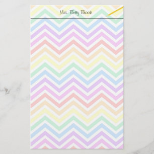 modern, trendy kleurrijke regenboog chevron zigzag briefpapier