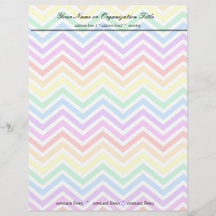 modern, trendy kleurrijke regenboog chevron zigzag gepersonaliseerd briefhoofd