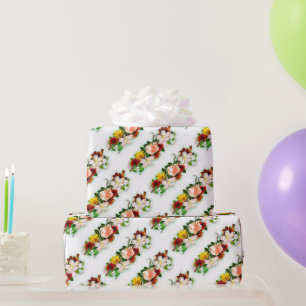 Modern Trendy Kleurrijke Rozen Bloemen Gift Cadeaupapier