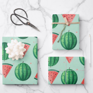 Modern trendy knutselpatroon met watermeloen inpakpapier vel