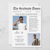 Modern Trendy krant foto afstuderen Kaart (Voorkant)