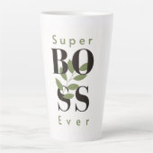 Modern Trendy Latte Mok cadeau voor beste baas ooi (Voorkant)