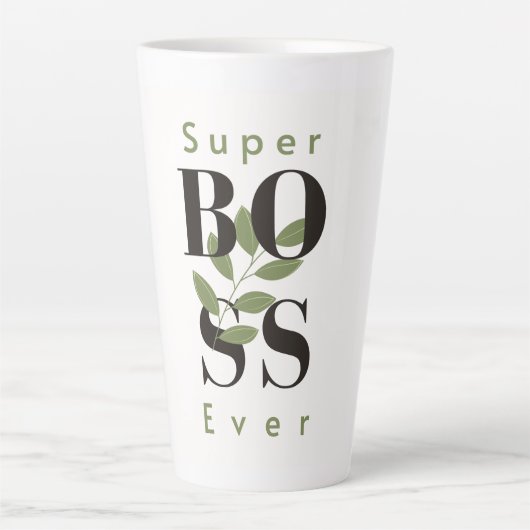 Modern Trendy Latte Mok cadeau voor beste baas ooi (Voorkant)