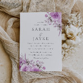 Modern trendy lavendel Roos Boho Floral Wedding Kaart