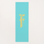 Modern Trendy Leuk Meisje Bloemen Sinaasappel Mono Yogamat (Achterkant)