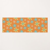 Modern Trendy Leuk Meisje Bloemen Sinaasappel Mono Yogamat (Voorkant (horizontaal))