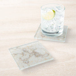 Modern Trendy Light Brown Marble Glazen Onderzetter