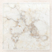 Modern Trendy Light Brown Marble Glazen Onderzetter (Voorkant)