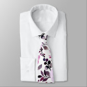 Modern Trendy Lila modern  Floral Patroon Stropdas (Gebonden)