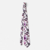 Modern Trendy Lila modern  Floral Patroon Stropdas (Achterkant)