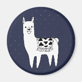 Modern Trendy Llama Sketch en Swiss Stippen Magneet (Voorkant)