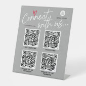 Modern trendy logo script QR code networking sign Reclamebord Met Voetstuk (Voorkant)