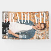 Modern Trendy Magazine Hoesje Foto Afstuderen Spandoek (Horizontaal)