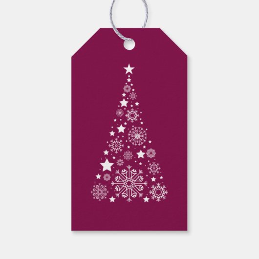 Modern Trendy Magenta Merry Christmas Script Cadeaulabel (Achterkant)