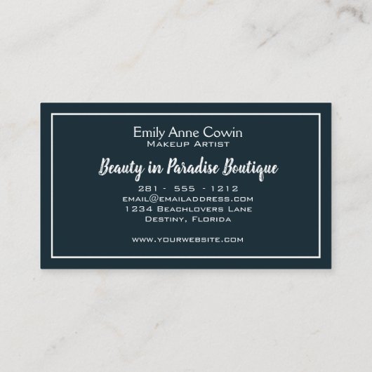 Modern Trendy Makeup Artist Tropical Leaf Greenery Visitekaartje (Achterkant)