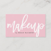 Modern Trendy Makeup Script Appointer Roze Visitekaartje (Voorkant)