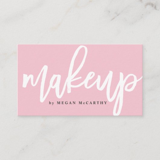 Modern Trendy Makeup Script Appointer Roze Visitekaartje (Voorkant)