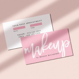 Modern Trendy Makeup Script Appointer Roze Visitekaartje
