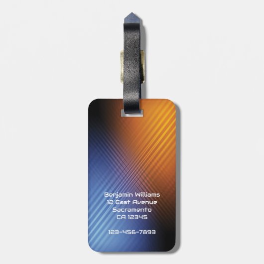Modern Trendy Mannen Bagagelabel (Achterkant verticaal)