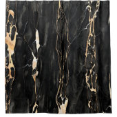 Modern Trendy Marble Pattern in Black Gold Grey Douchegordijn (Voorkant)
