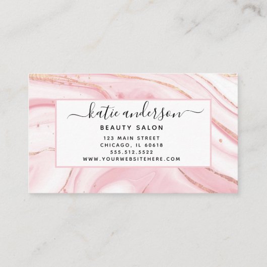 Modern trendy marmer visitekaartje (Achterkant)