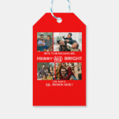 Modern trendy Merry and Bright Family Foto Cadeaulabel (Achterkant)