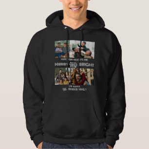 Modern trendy Merry and Bright Family Foto Hoodie