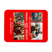 Modern trendy Merry and Bright Family Foto Magneet (Horizontaal)