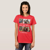 Modern trendy Merry and Bright Family Foto T-shirt (Voorkant volledig)