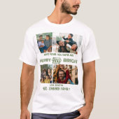 Modern trendy Merry and Bright Family Foto T-shirt (Voorkant)