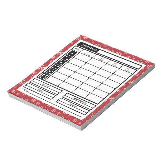 Modern Trendy Merry Christmas Bunco Score Notitieb Notitieblok (Linkerzijde)