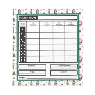 Modern Trendy Merry Christmas Bunco Score Notitieb Notitieblok