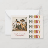 Modern Trendy Merry Christmas One Photo Notitiekaartje (Voorkant)