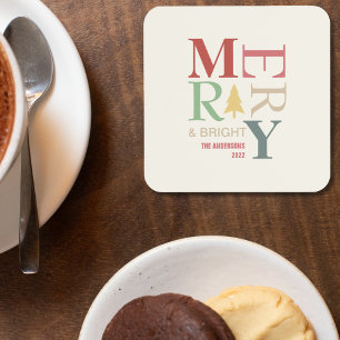 Modern Trendy Merry en helder minimalistisch kleur Bier Onderzetter