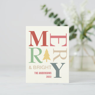 Modern Trendy Merry en helder minimalistisch kleur Briefkaart