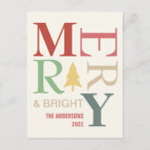 Modern Trendy Merry en helder minimalistisch kleur Briefkaart (Voorkant)