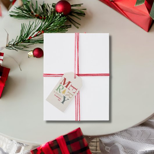 Modern Trendy Merry en helder minimalistisch kleur Cadeaulabel