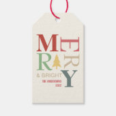 Modern Trendy Merry en helder minimalistisch kleur Cadeaulabel (Voorkant)