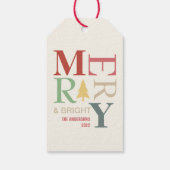 Modern Trendy Merry en helder minimalistisch kleur Cadeaulabel (Achterkant)