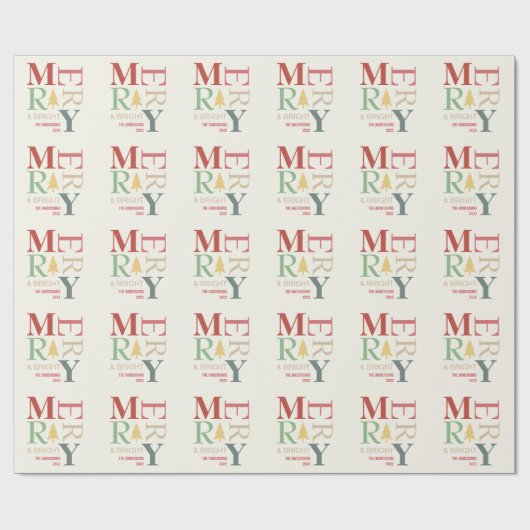 Modern Trendy Merry en helder minimalistisch kleur Cadeaupapier (Vlak)