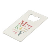 Modern Trendy Merry en helder minimalistisch kleur Creditkaart Flessenopener (Voorkant Gekanteld)