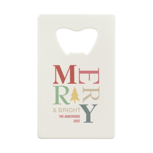 Modern Trendy Merry en helder minimalistisch kleur Creditkaart Flessenopener (Achterkant)