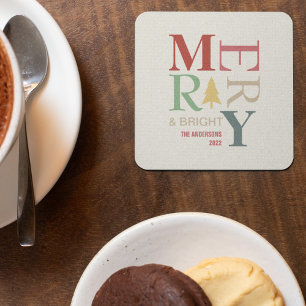 Modern Trendy Merry en helder minimalistisch kleur Kartonnen Onderzetters