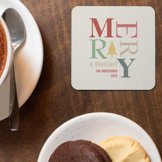 Modern Trendy Merry en helder minimalistisch kleur Kartonnen Onderzetters